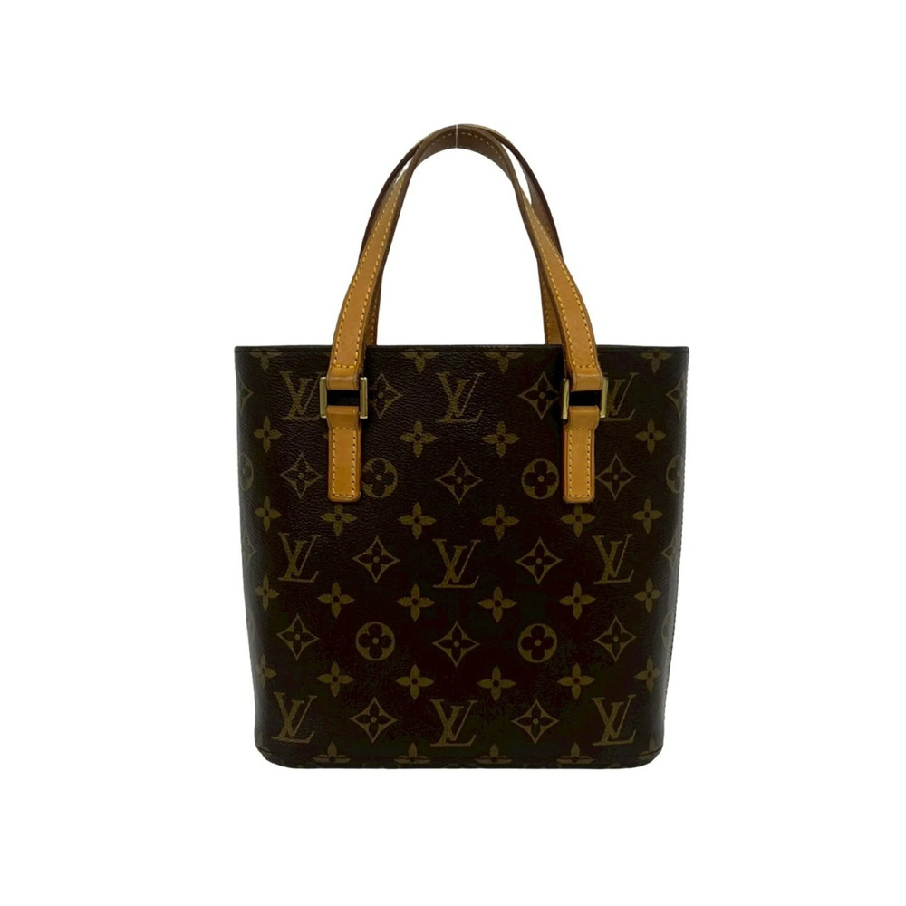 LOUIS VUITTON Authentic Brown Monogram Leather Tote Bag